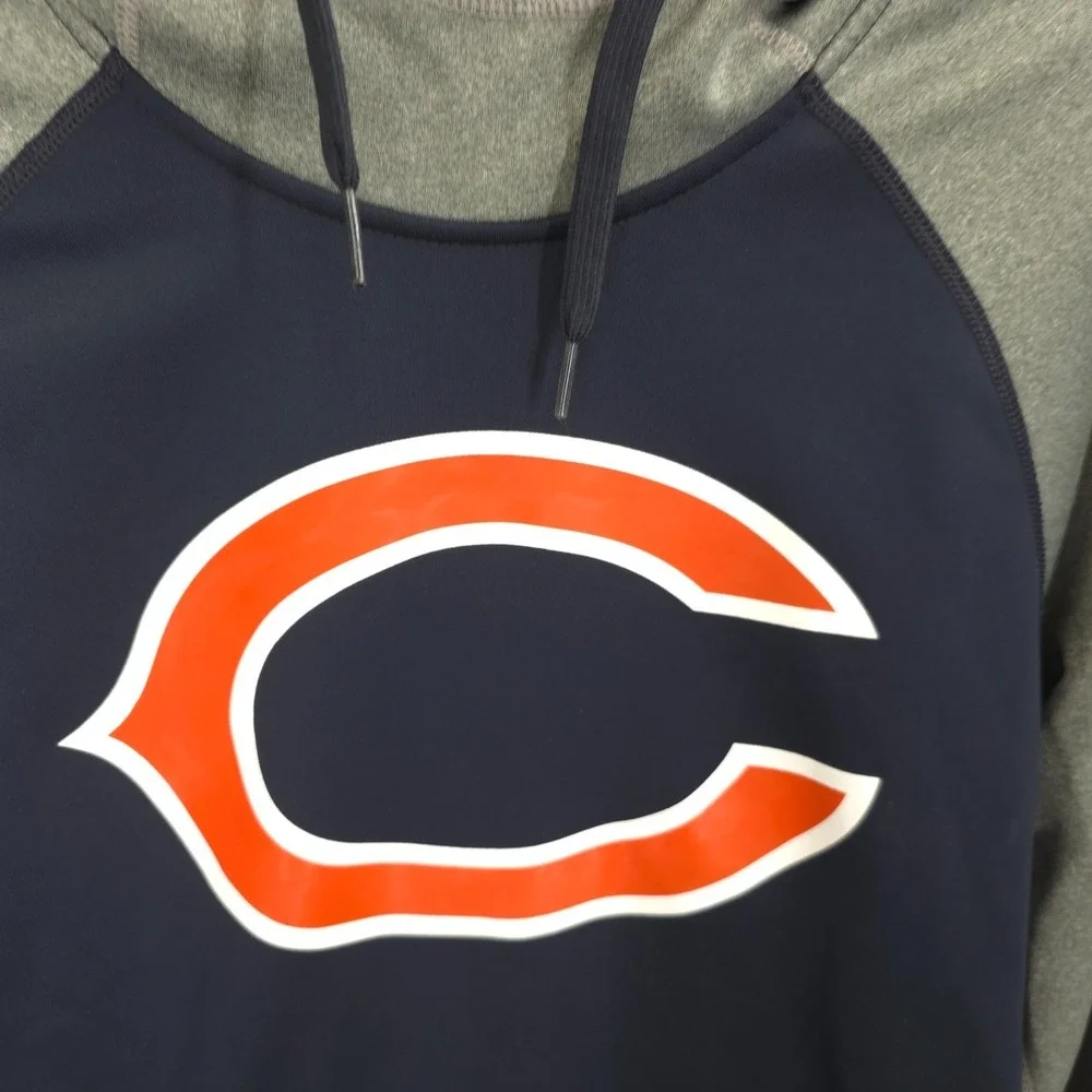 Chicago‎ Bears Nike Hoodie Mens Large Blue Therma Fit Fleece Football Sweatshirt